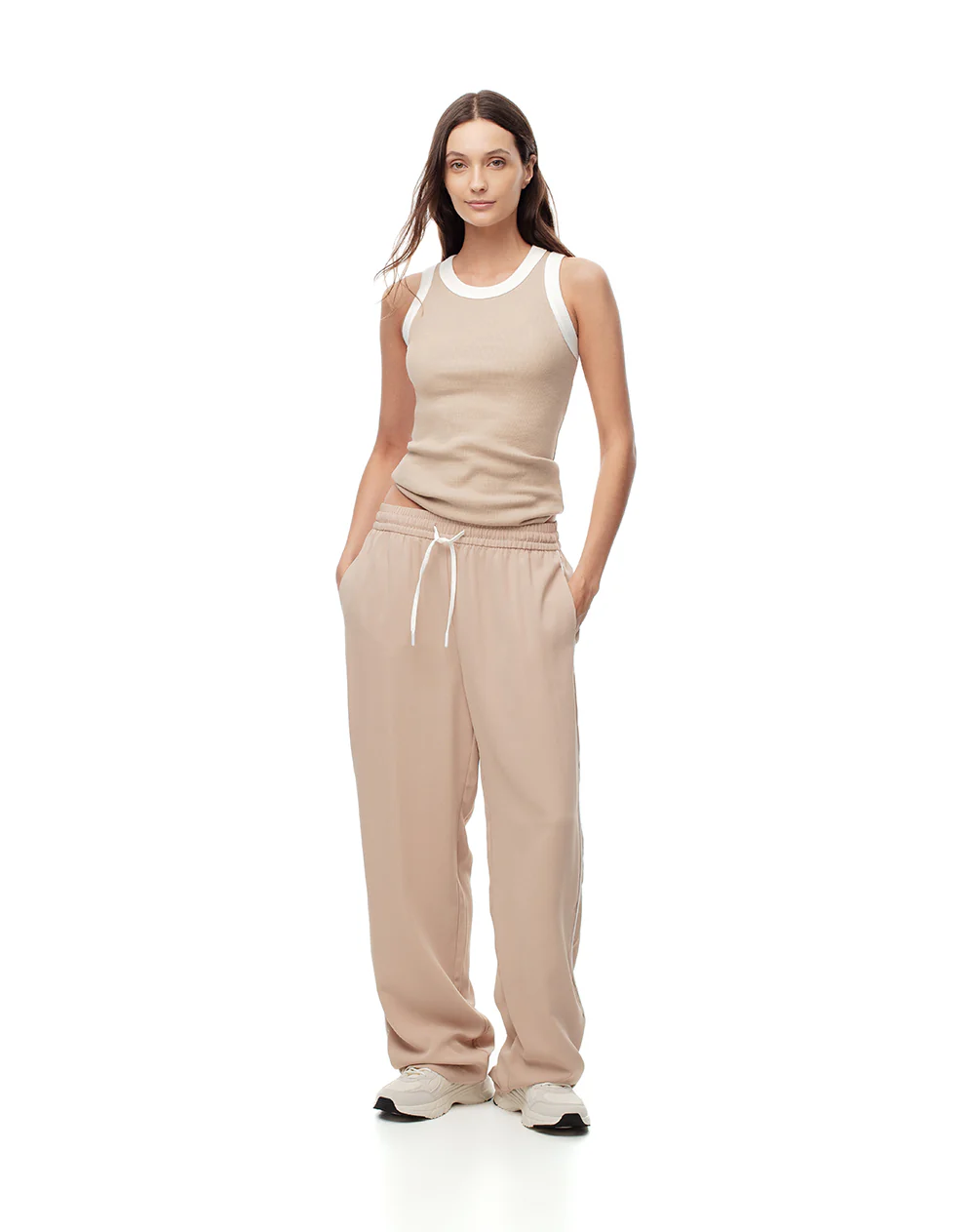 Camiseta esqueleto slim rib algodón caqui mujer - Image 4