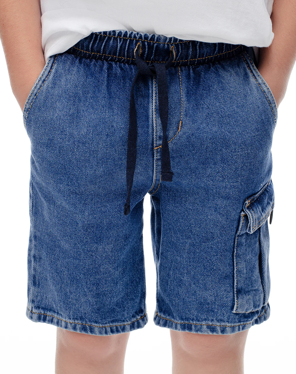 Bermuda denim regular índigo medio niño - Image 3