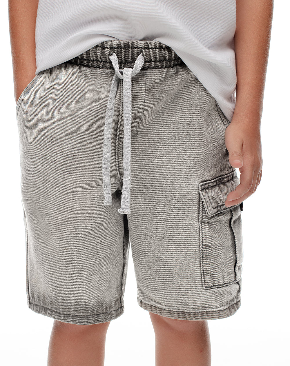 Bermuda denim regular gris niño - Image 5