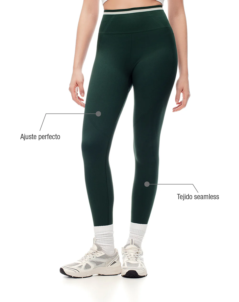 Legging deportivo seamless verde mujer - Image 2