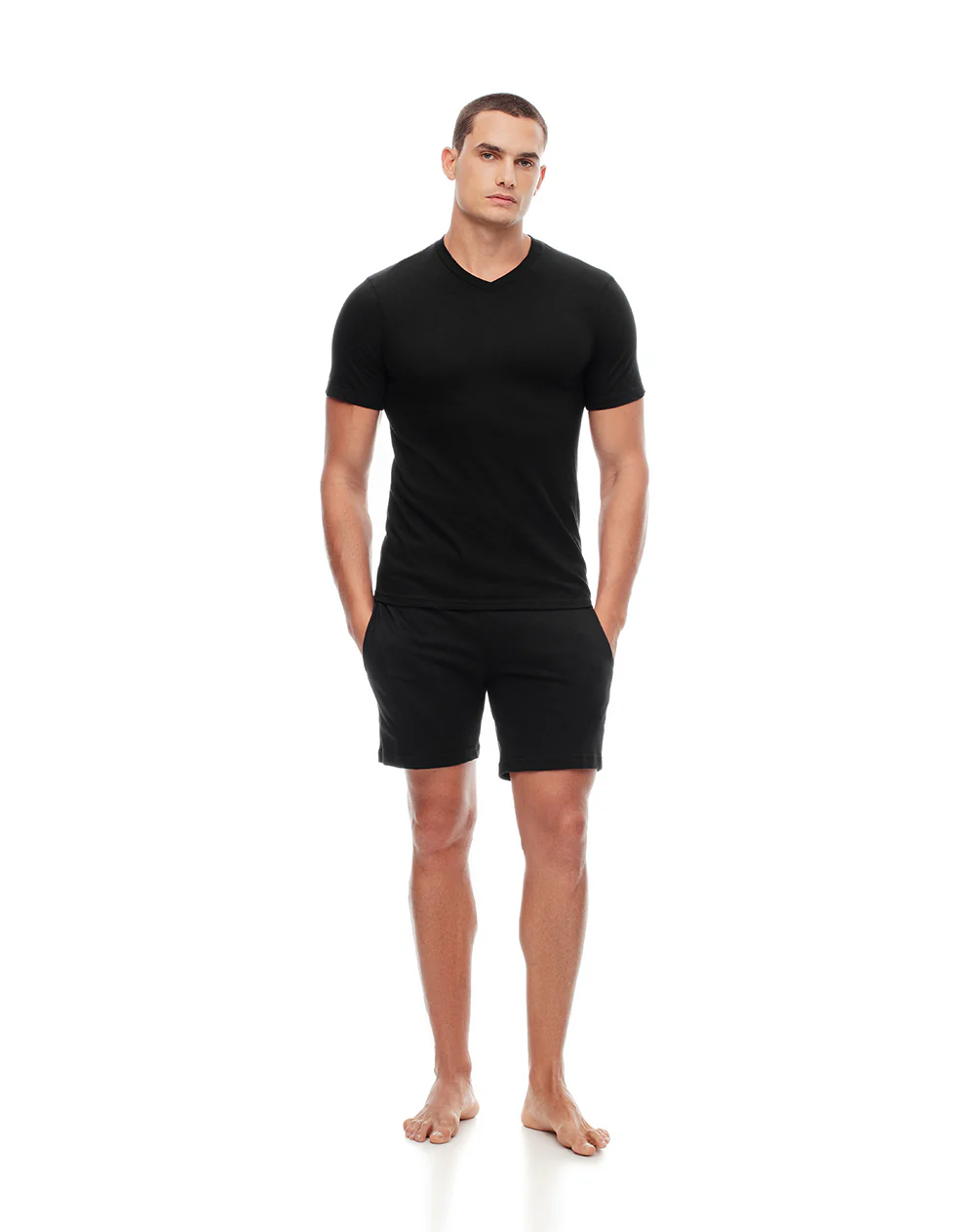 Camiseta slim algodón jersey x2unds negra hombre - Image 3