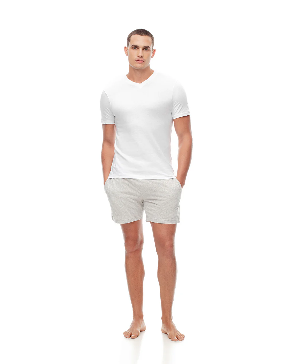 Camiseta slim algodón jersey x2unds blanca hombre - Image 3
