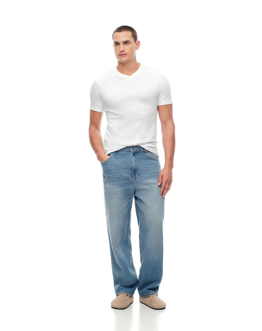 Camiseta slim algodón jersey x2unds blanca hombre - Image 5