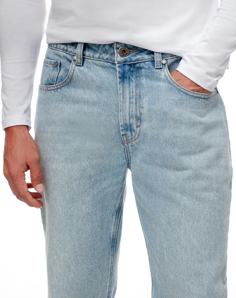 Jean tappered índigo claro hombre - Image 4