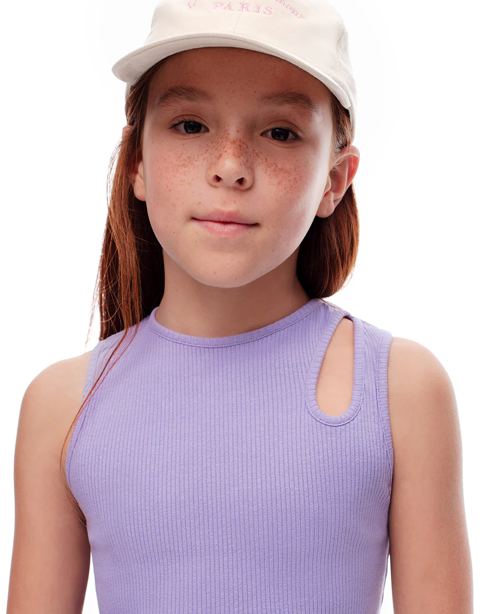 Camiseta esqueleto slim rib algodón lavanda niña - Image 4