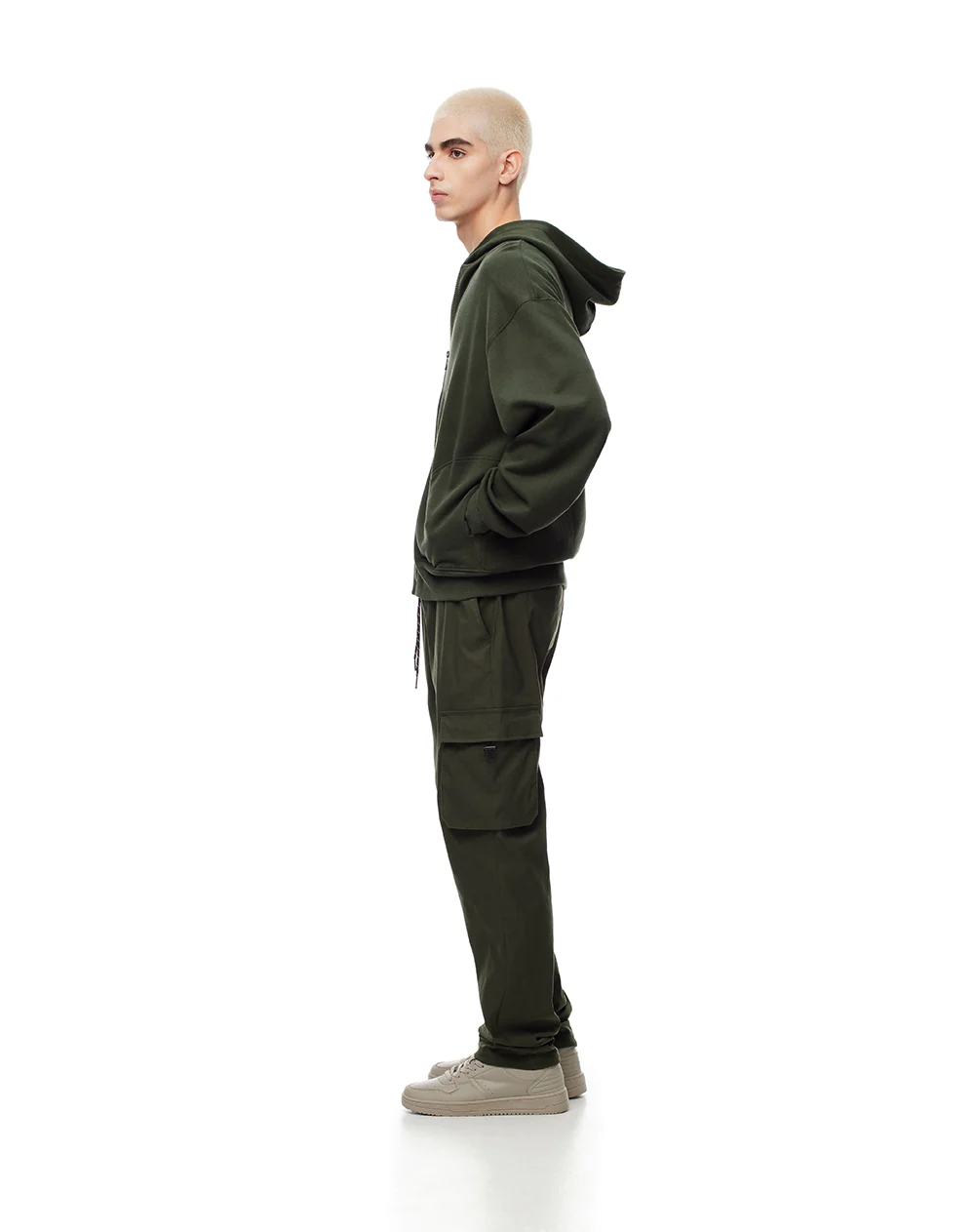 Pantalón cargo regular liviano verde hombre