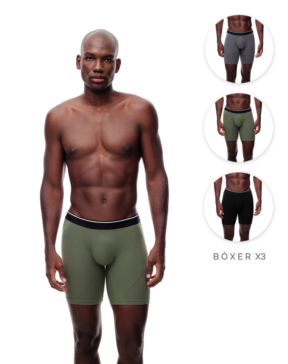 Bóxer largo algodón jersey x3unds surtido