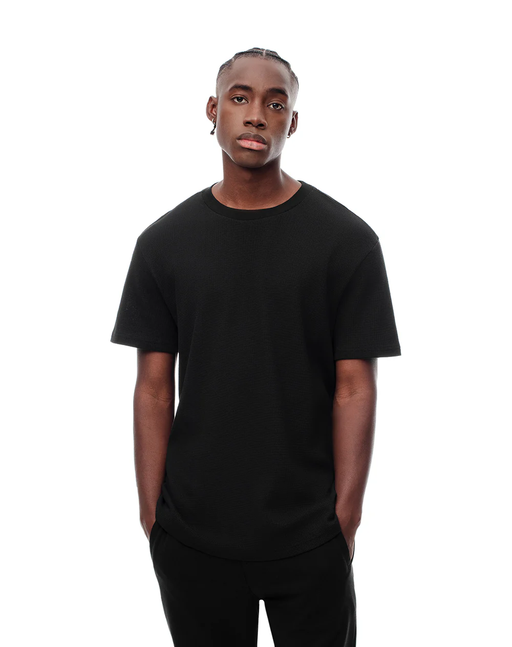 Camiseta oversize algodón negra hombre