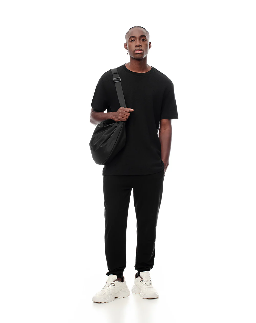 Camiseta oversize algodón negra hombre - Image 4