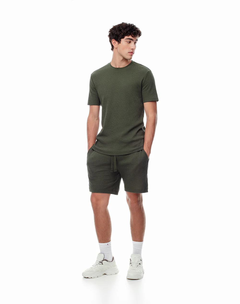 Camiseta oversize algodón verde hombre - Image 5