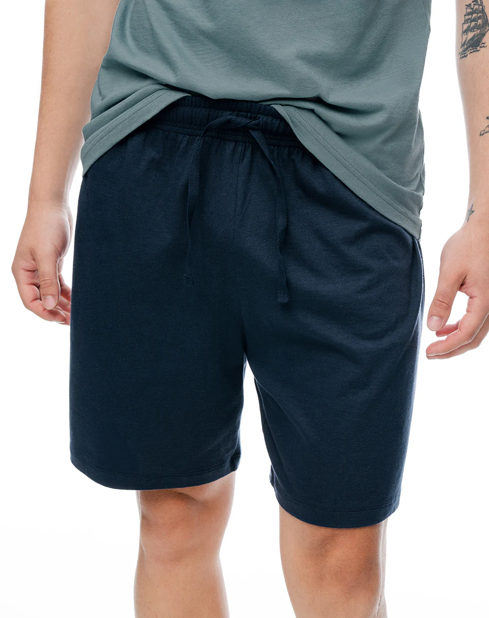 Camiseta + bermuda de pijama algodón verde hombre - Image 5