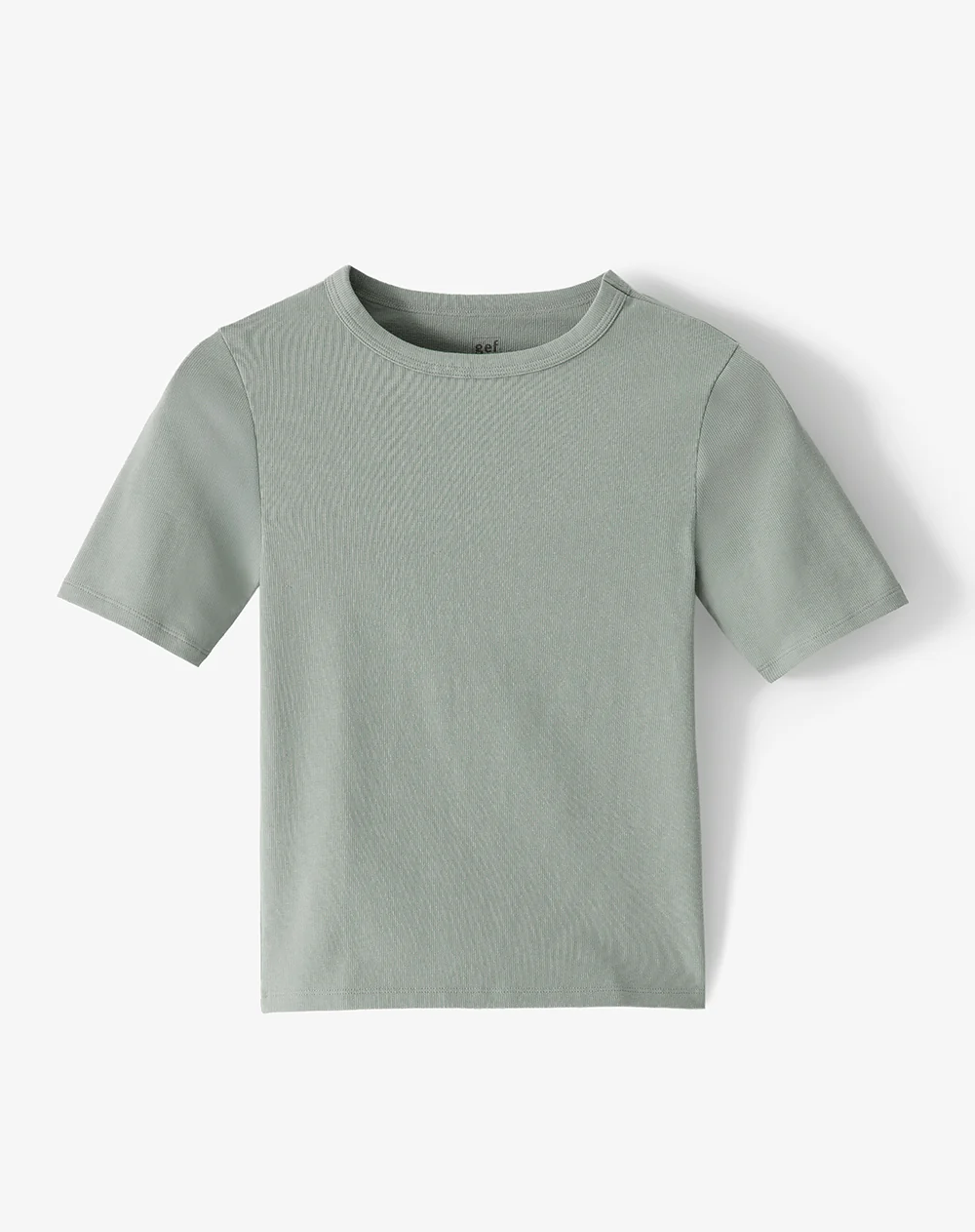 Camiseta slim rib algodón verde mujer - Image 5