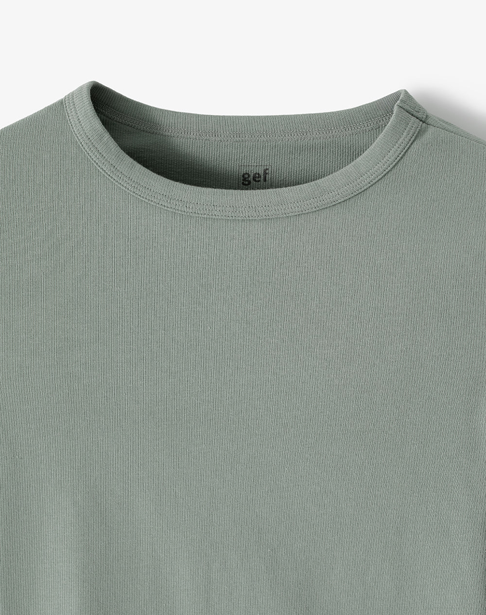 Camiseta slim rib algodón verde mujer - Image 6