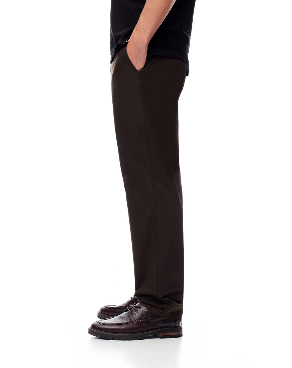 Pantalón chino algodón chocolate hombre - Image 3