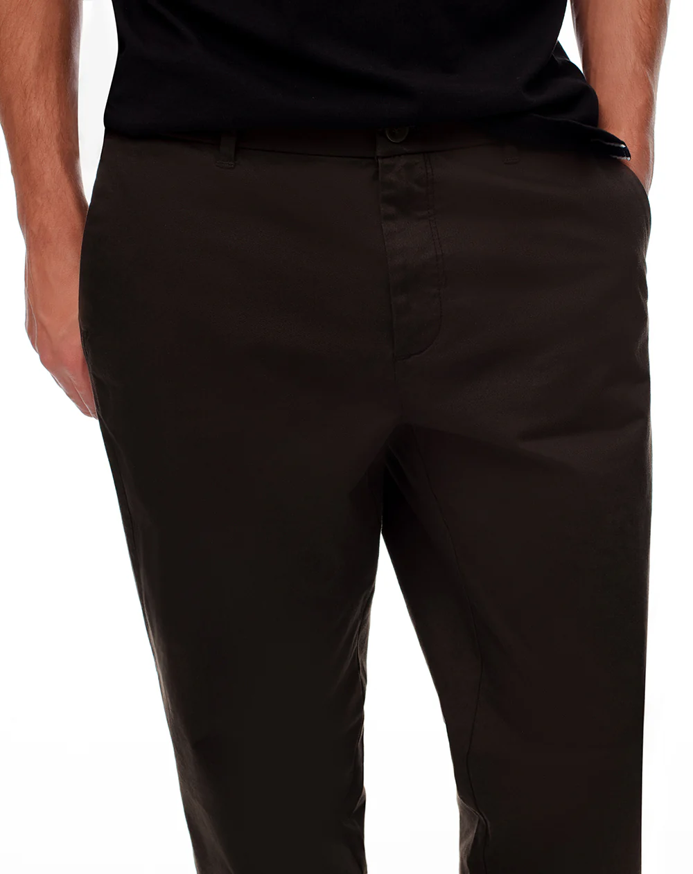 Pantalón chino algodón chocolate hombre - Image 4