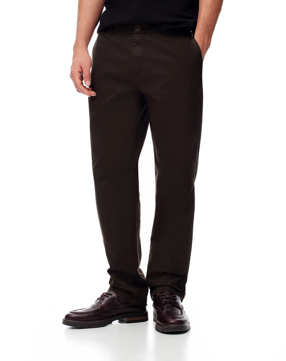 Pantalón chino algodón chocolate hombre - Image 5