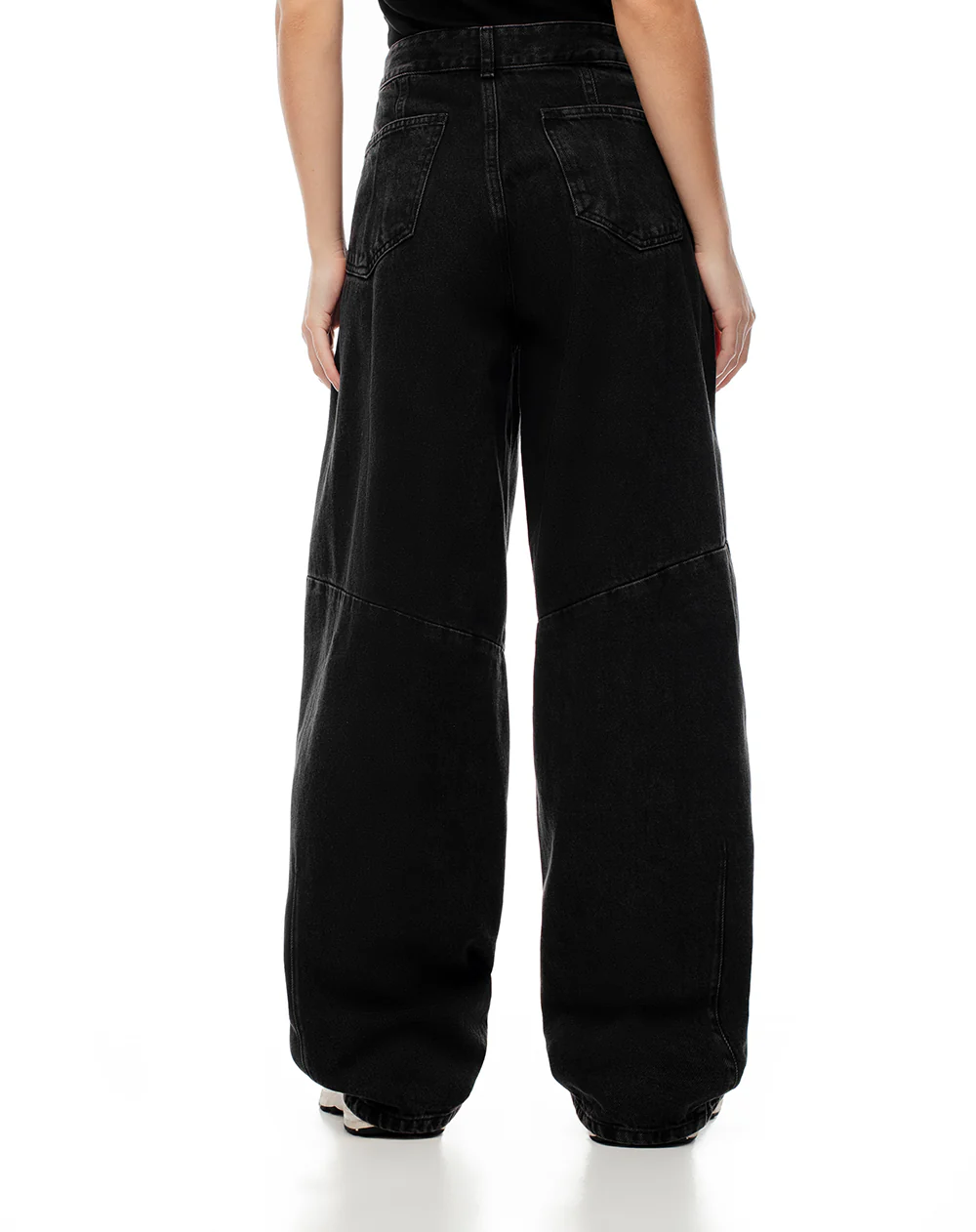 Jean baggy tiro medio negro mujer - Image 6