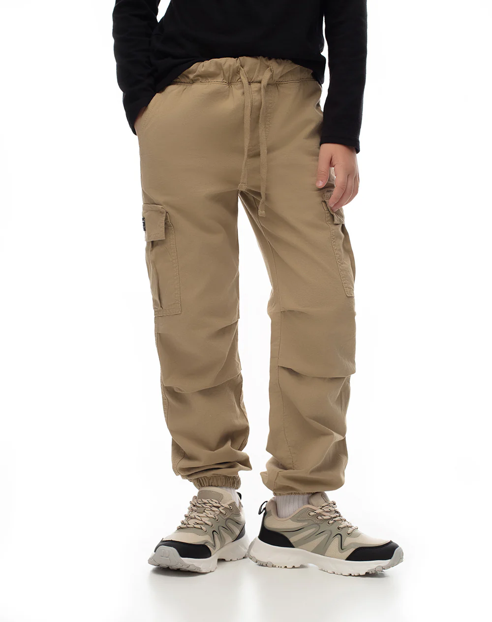 Jogger regular algodón habano niño - Image 3
