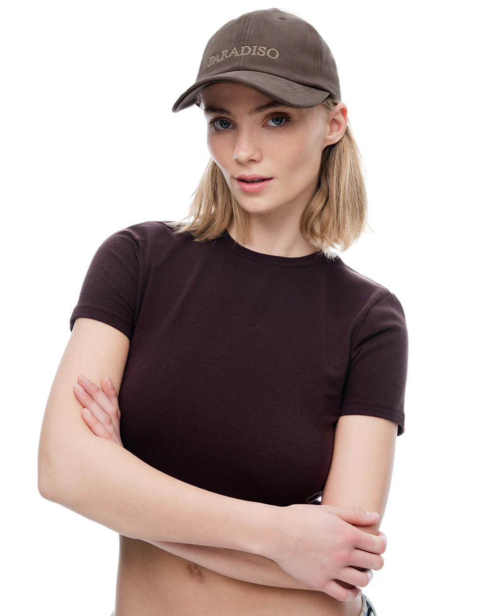 Gorra bordada café unisex - Image 2