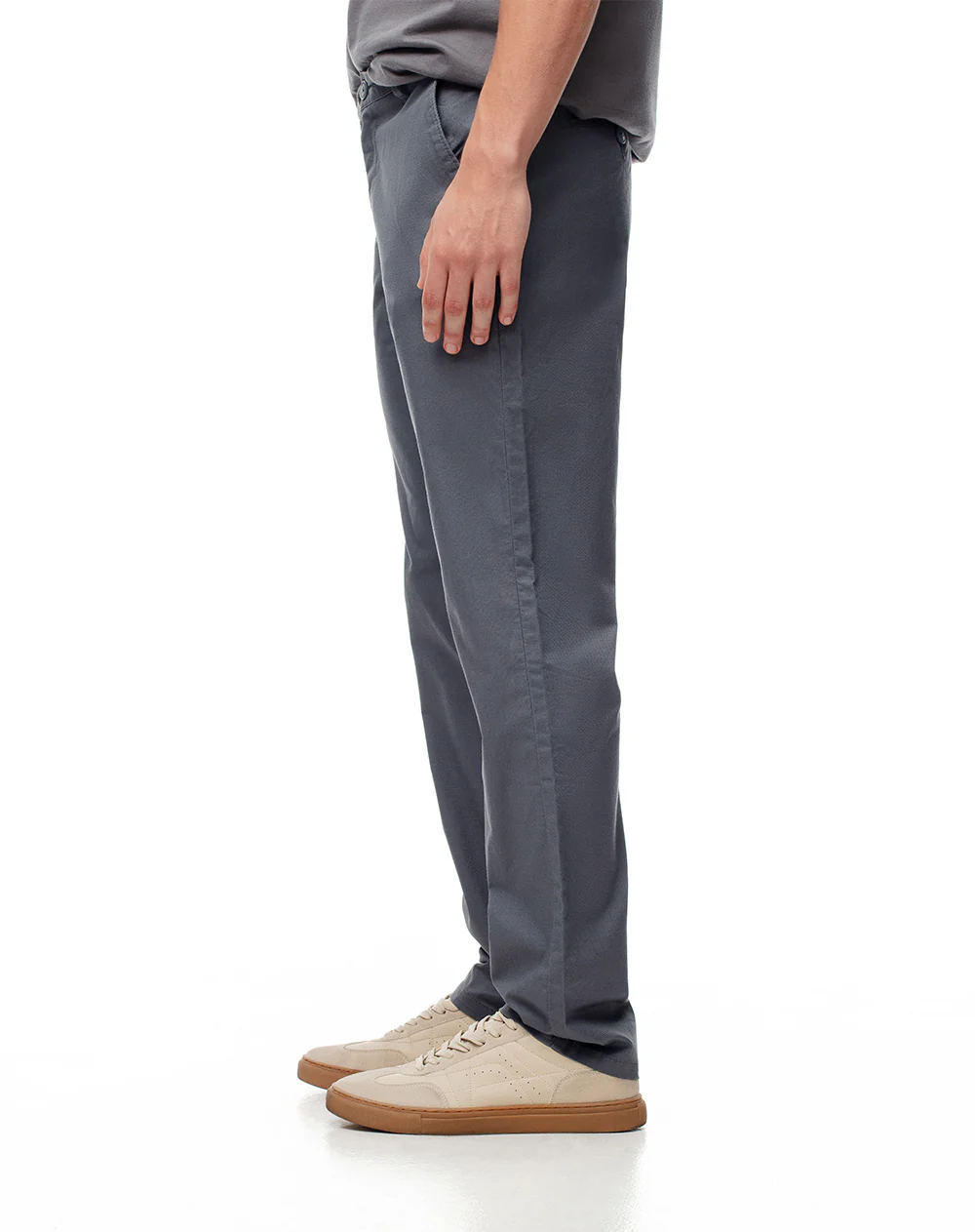 Pantalón chino regular algodón gris hombre - Image 4