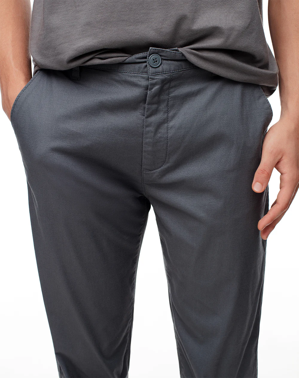 Pantalón chino regular algodón gris hombre - Image 5