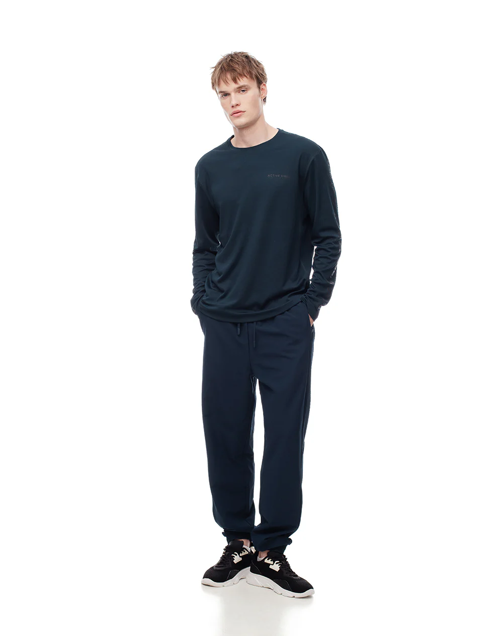 Jogger secado rápido azul hombre