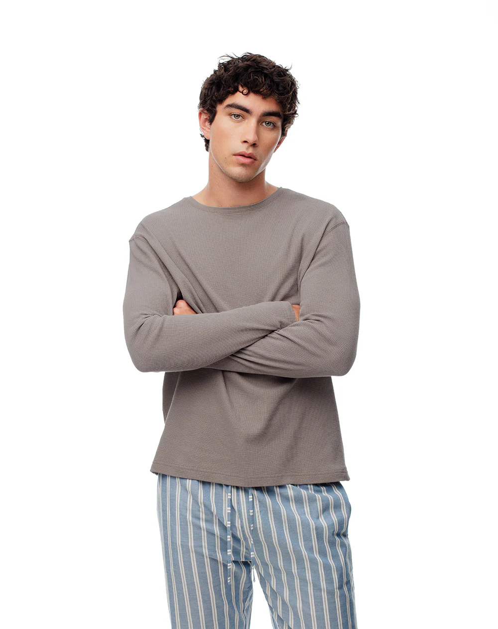 Camibuzo relax algodón taupe hombre