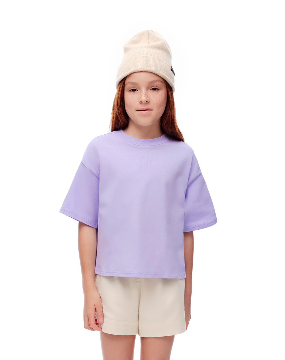 Camiseta oversize algodón lavanda niña - Image 4