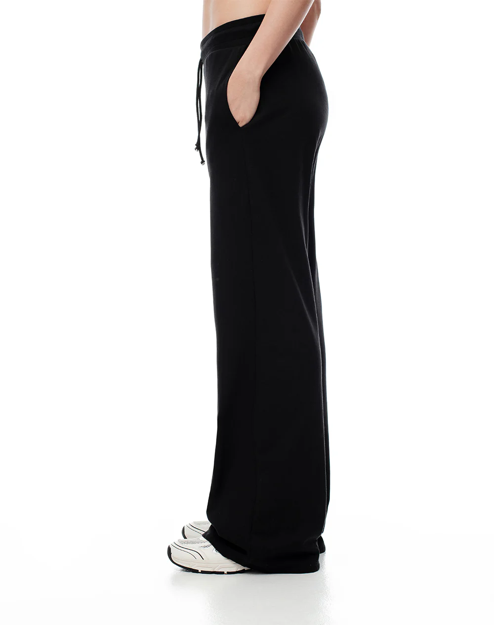 Pantalón relax tiro medio algodón negro mujer - Image 4