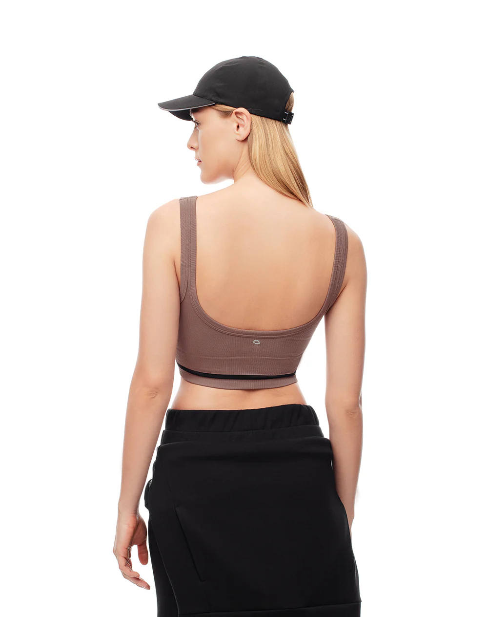 Crop top deportivo seamless café mujer - Image 2
