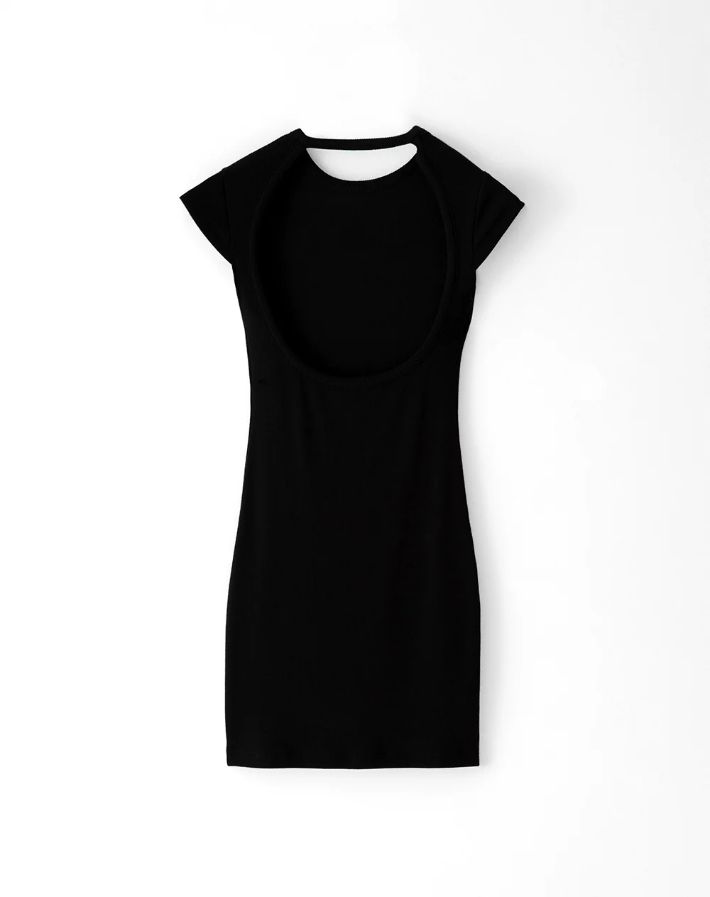 Vestido corto slim escote negro mujer - Image 6