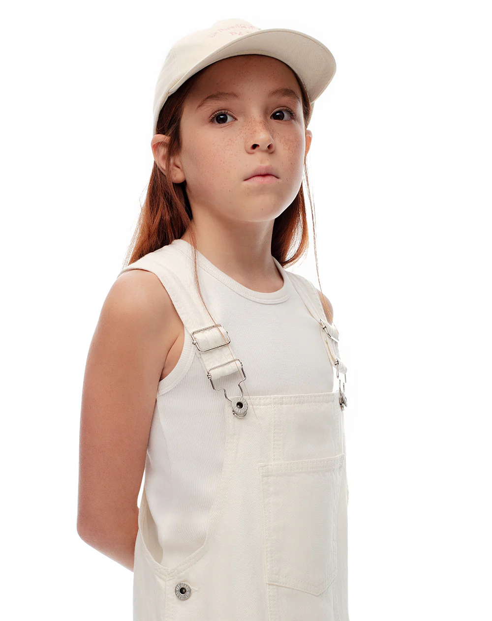 Overol corto denim crema niña - Image 5