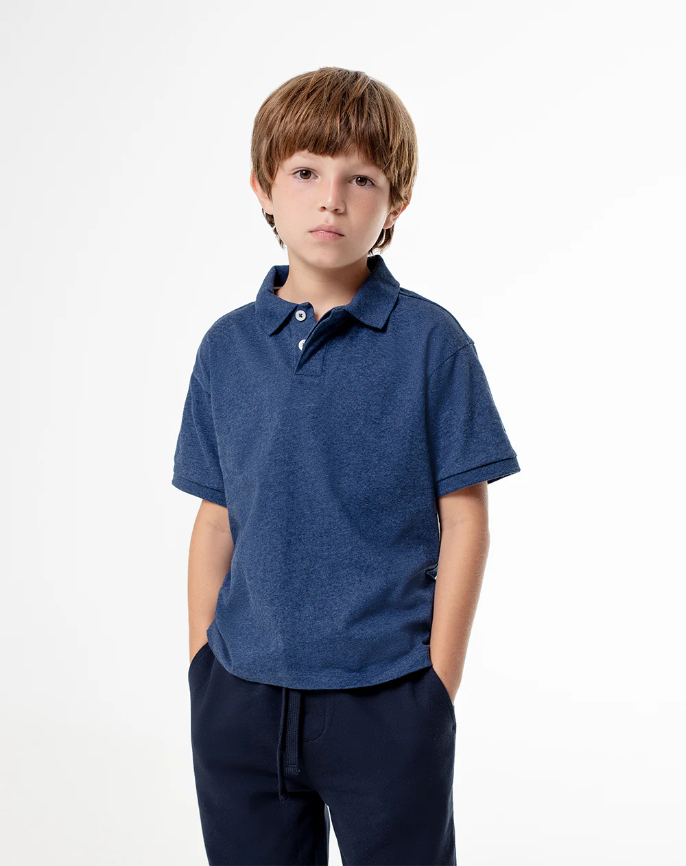 Polo regular algodón azul niño - Image 3