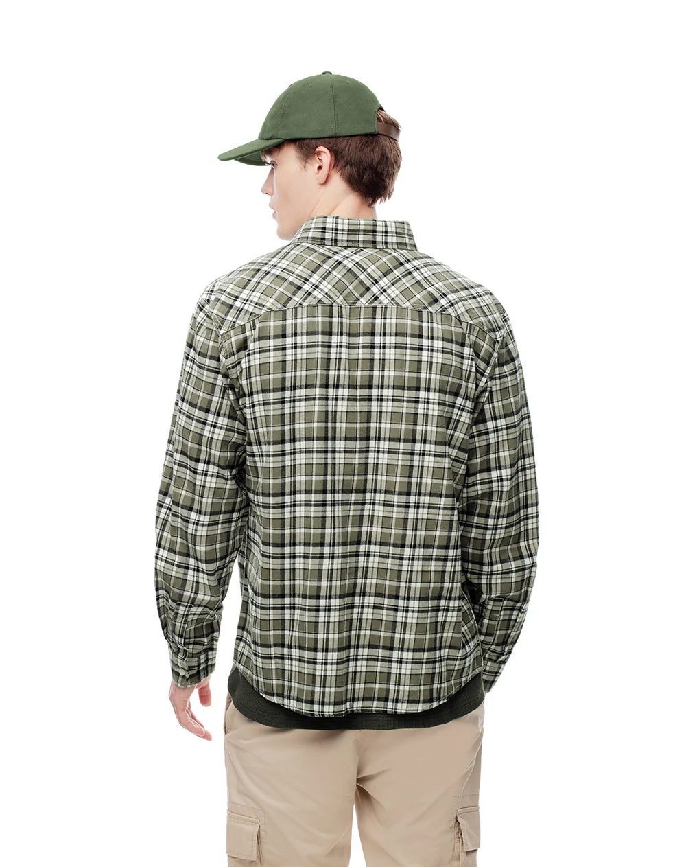 Camisa manga larga regular algodón cuadros hombre - Image 3