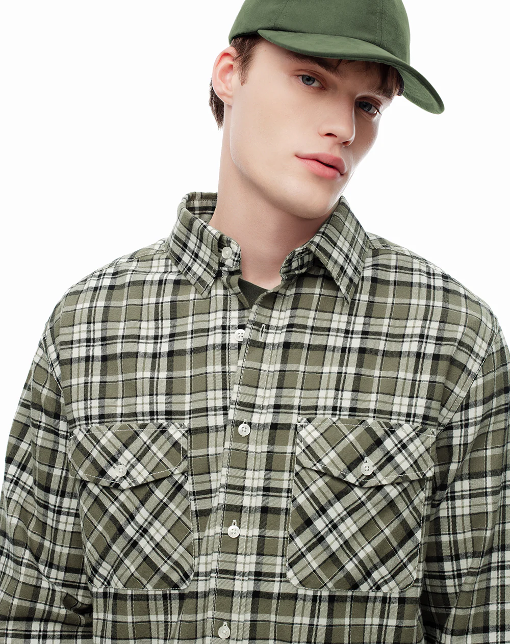 Camisa manga larga regular algodón cuadros hombre - Image 5