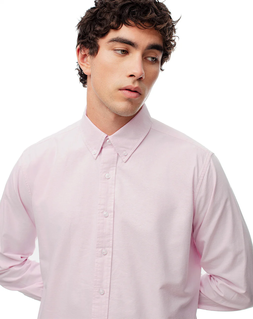Camisa manga larga regular algodón rosa hombre - Image 3