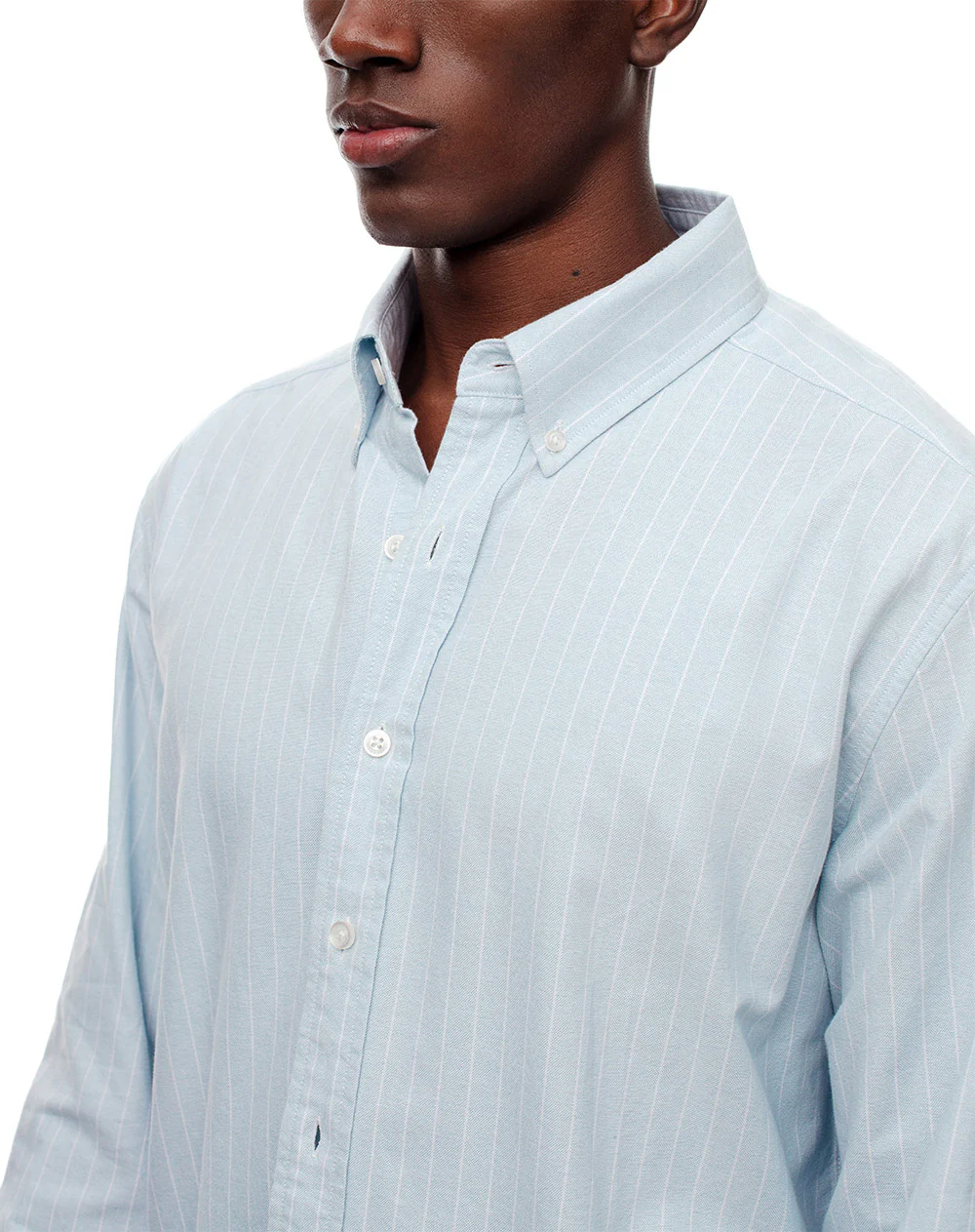 Camisa manga larga regular algodón rayas hombre - Image 4