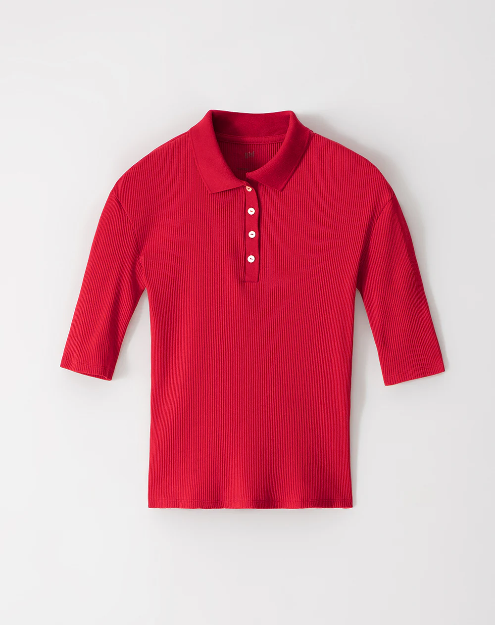 Polo slim tejido de punto algodón roja mujer - Image 5