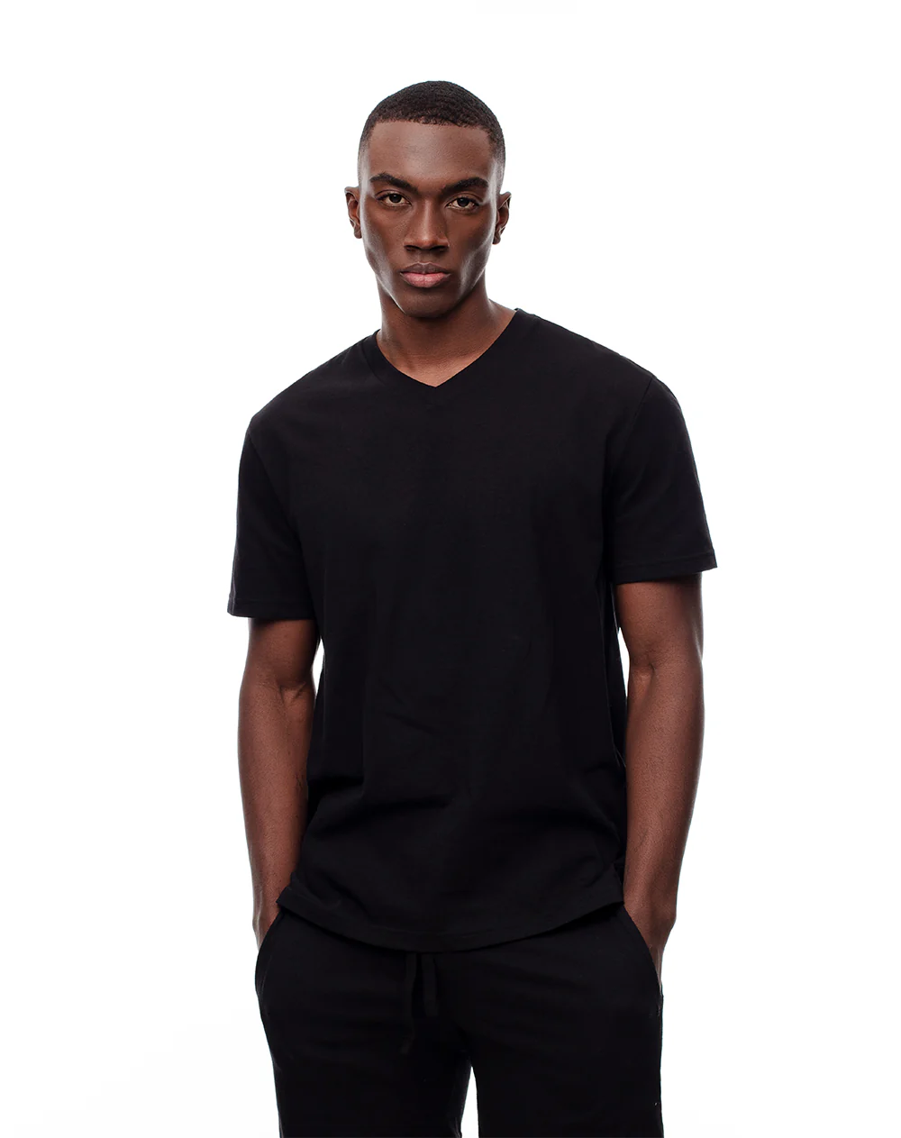 Camiseta relax algodón negra hombre