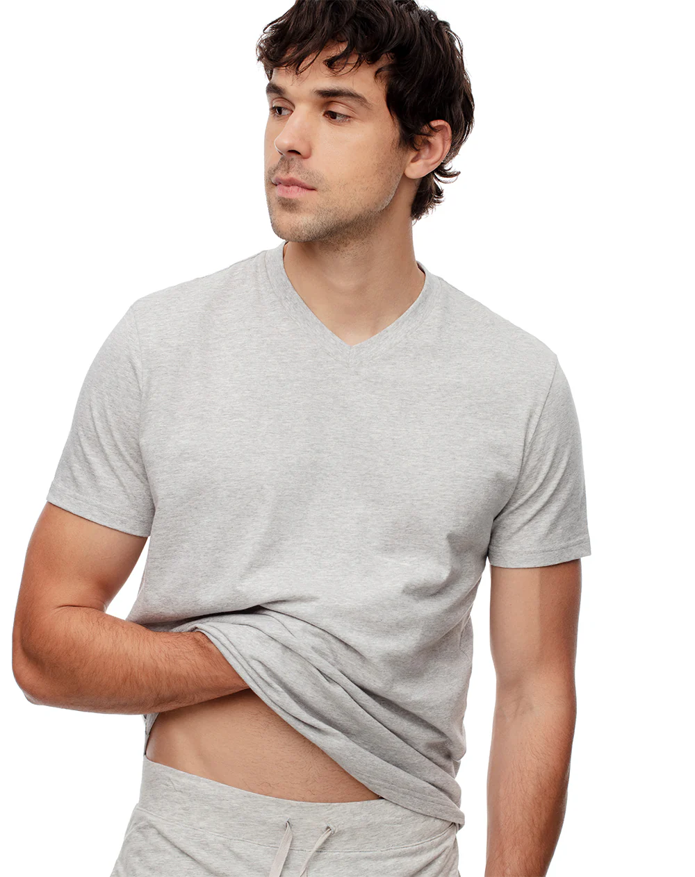 Camiseta relax algodón gris hombre