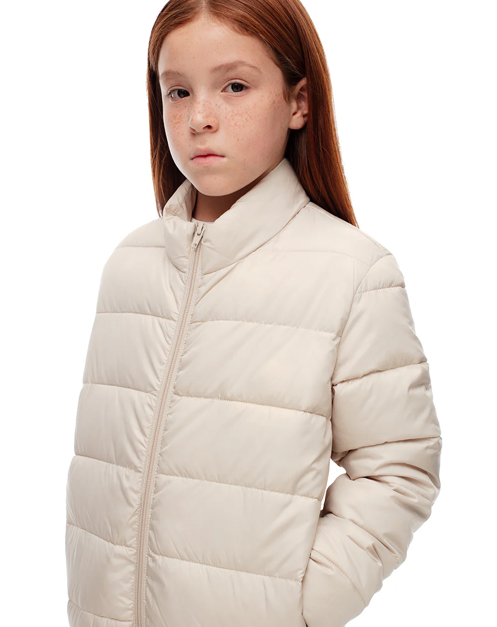Chaqueta alcolchada crema niña - Image 3