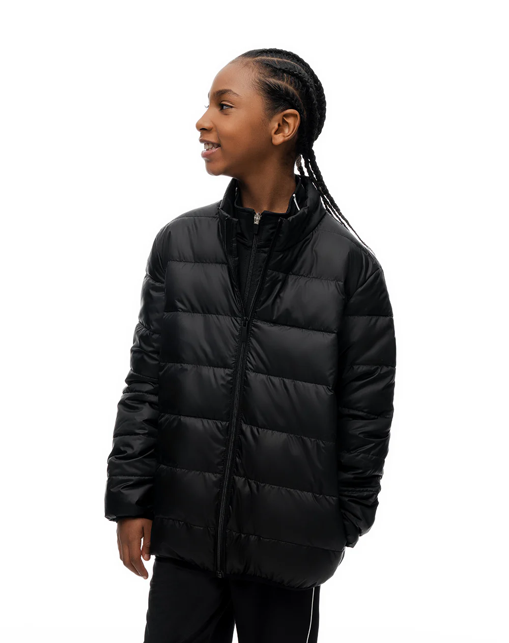Chaqueta regular acolchada negra niño