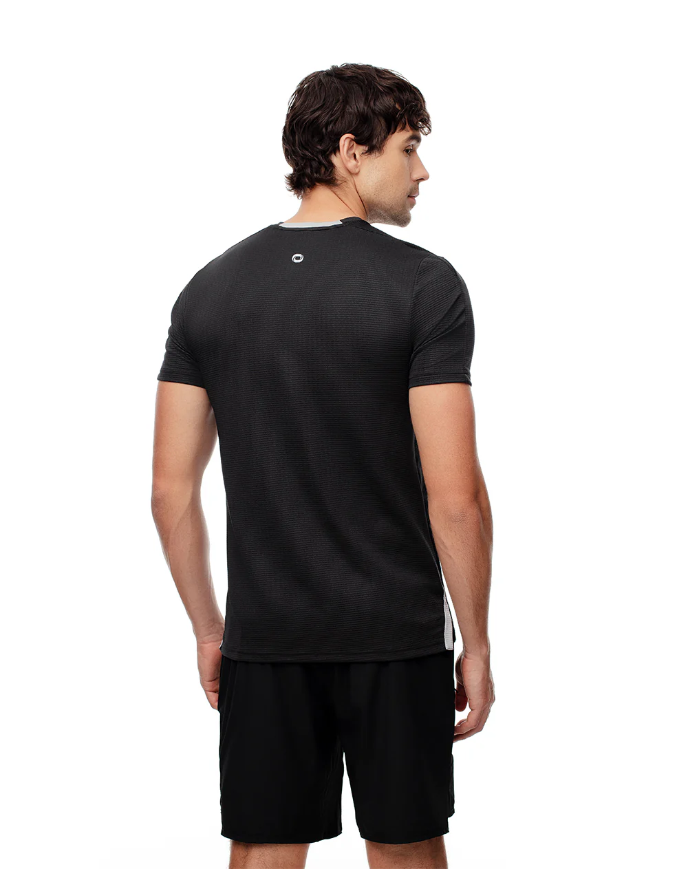 Camiseta deportiva control humedad negra hombre - Image 3