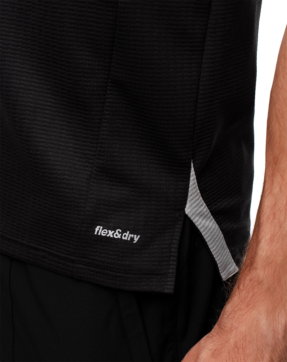 Camiseta deportiva control humedad negra hombre - Image 5