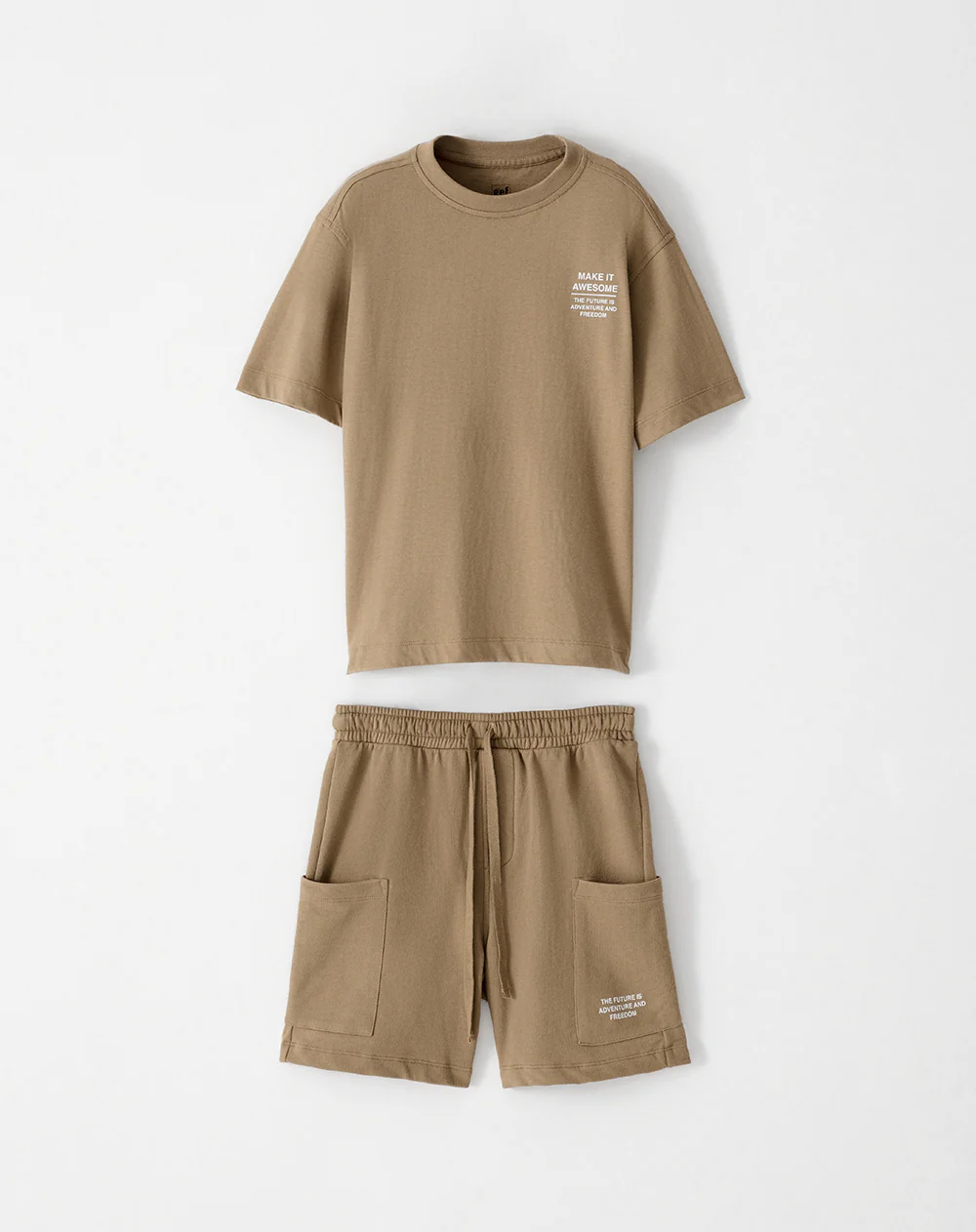 Conjunto camiseta + bermuda habano niño - Image 6