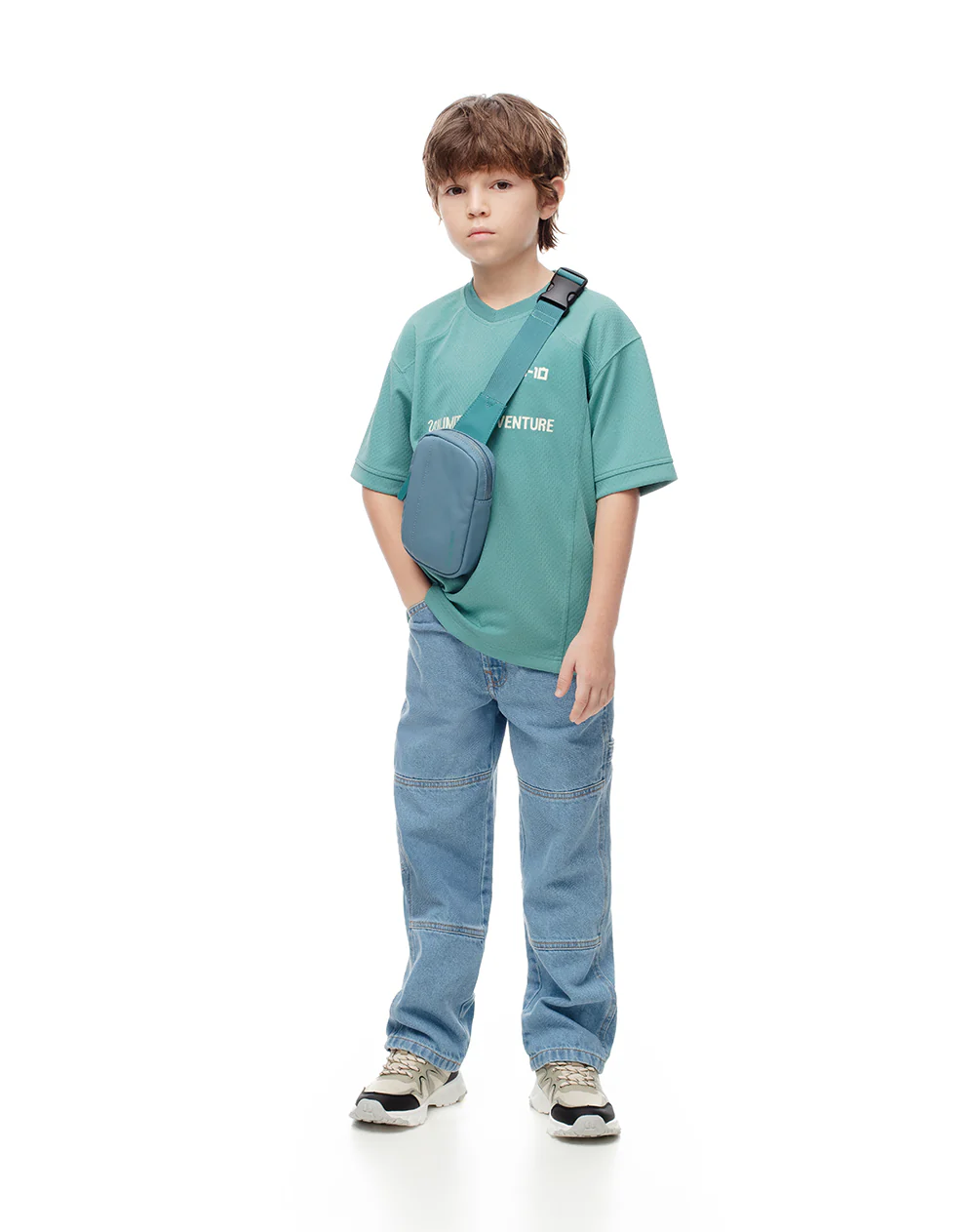 Camiseta regular azul estampado niño - Image 4