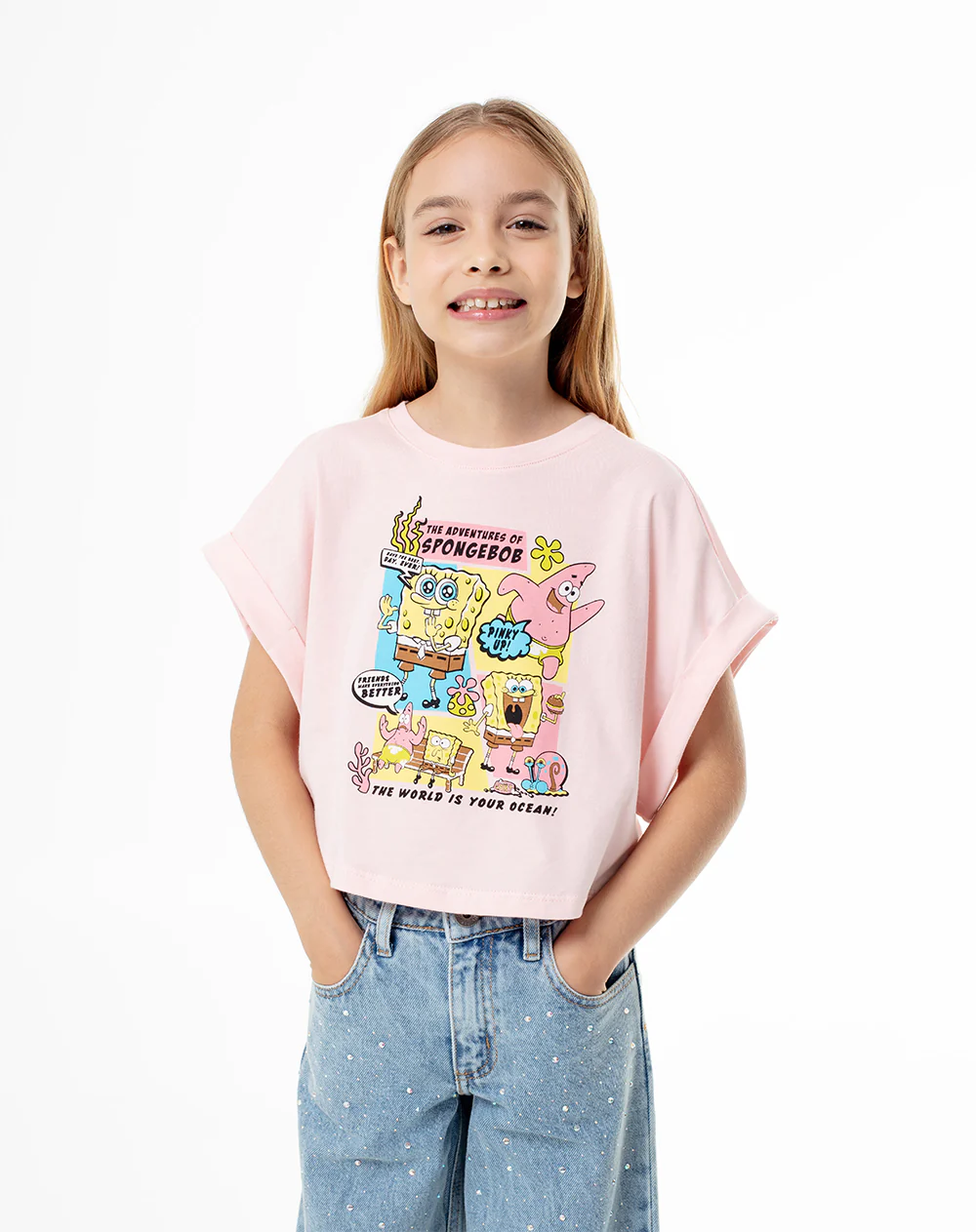 Camiseta regular Bob Esponja rosa niña - Image 2