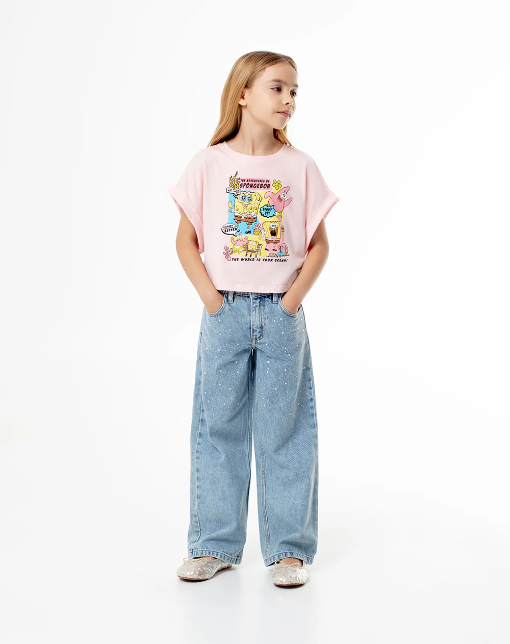 Camiseta regular Bob Esponja rosa niña - Image 5