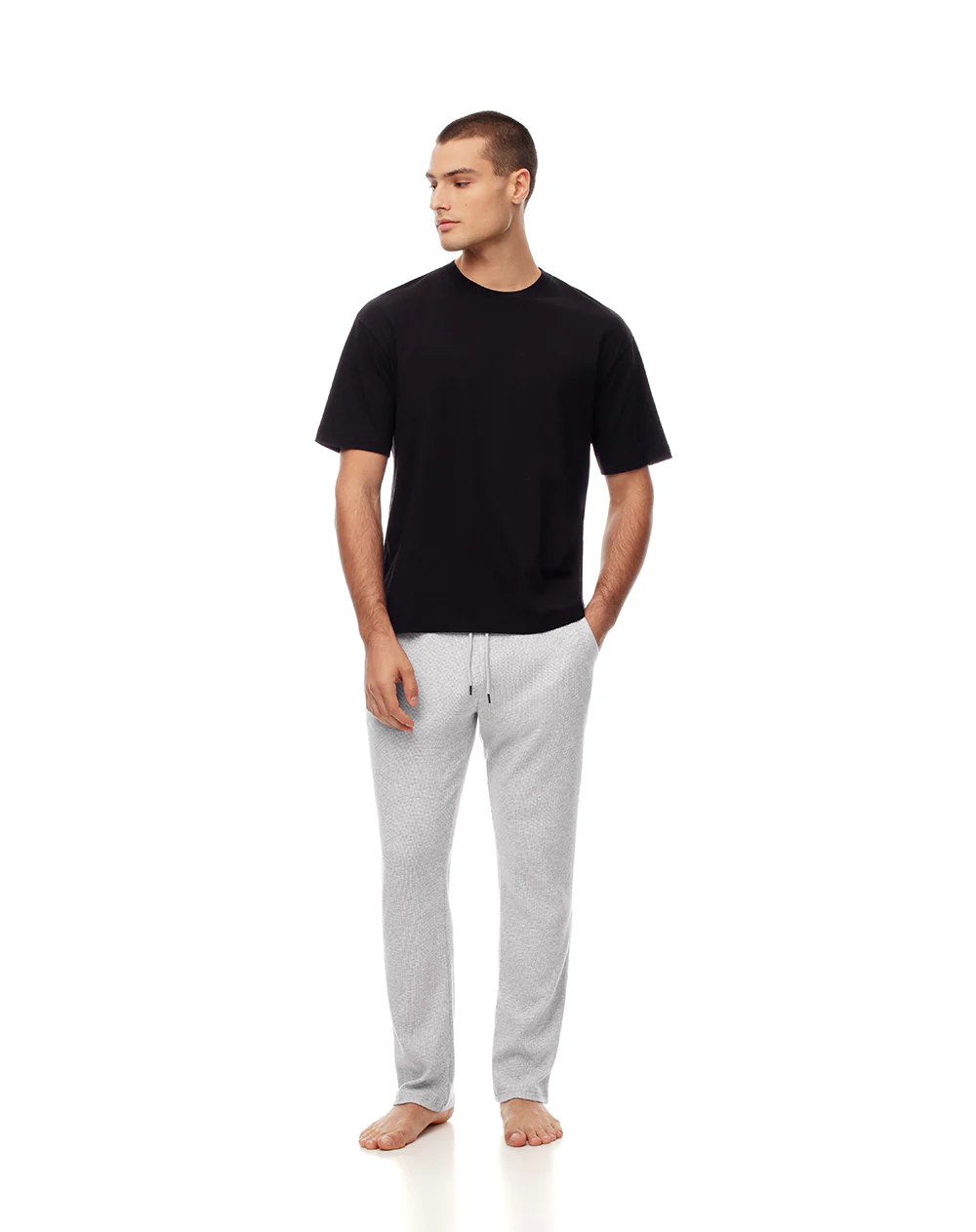 Camiseta relax algodón negra hombre - Image 4