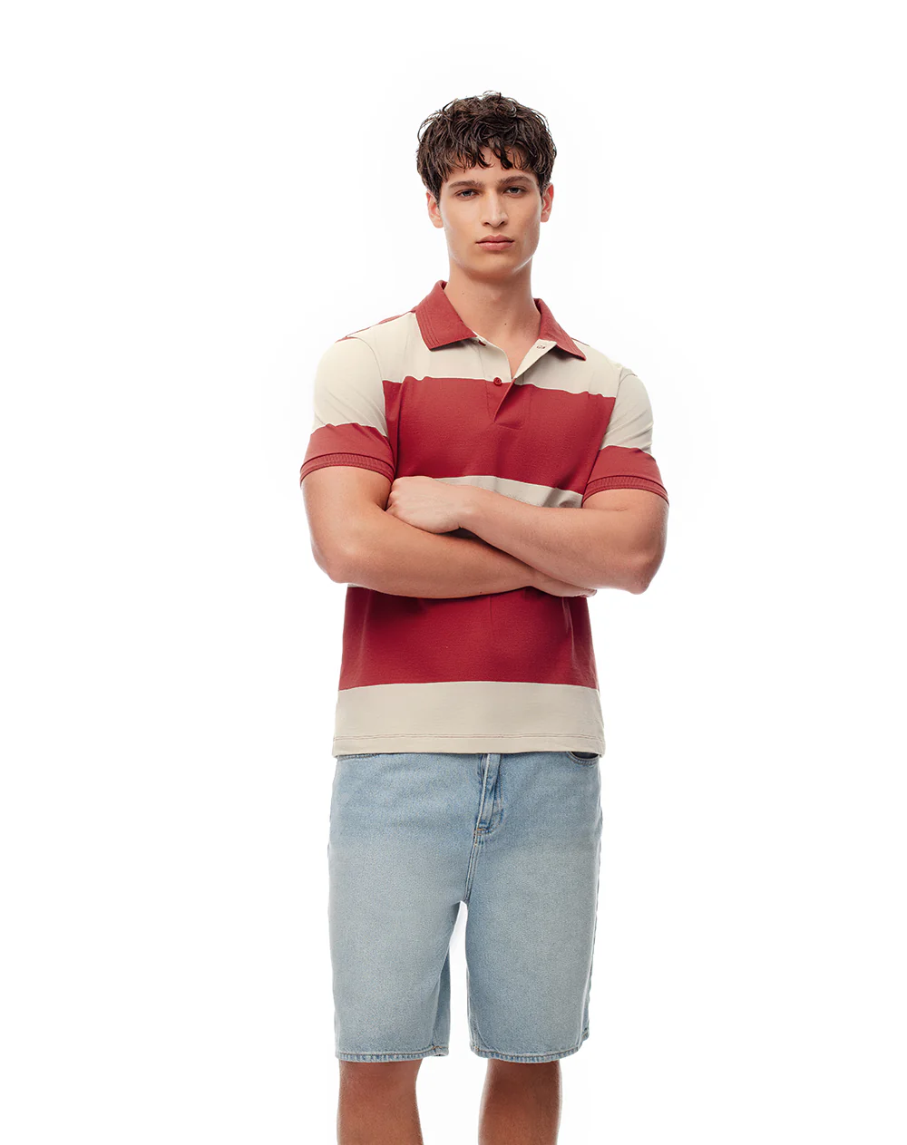 Polo regular algodón rayas hombre